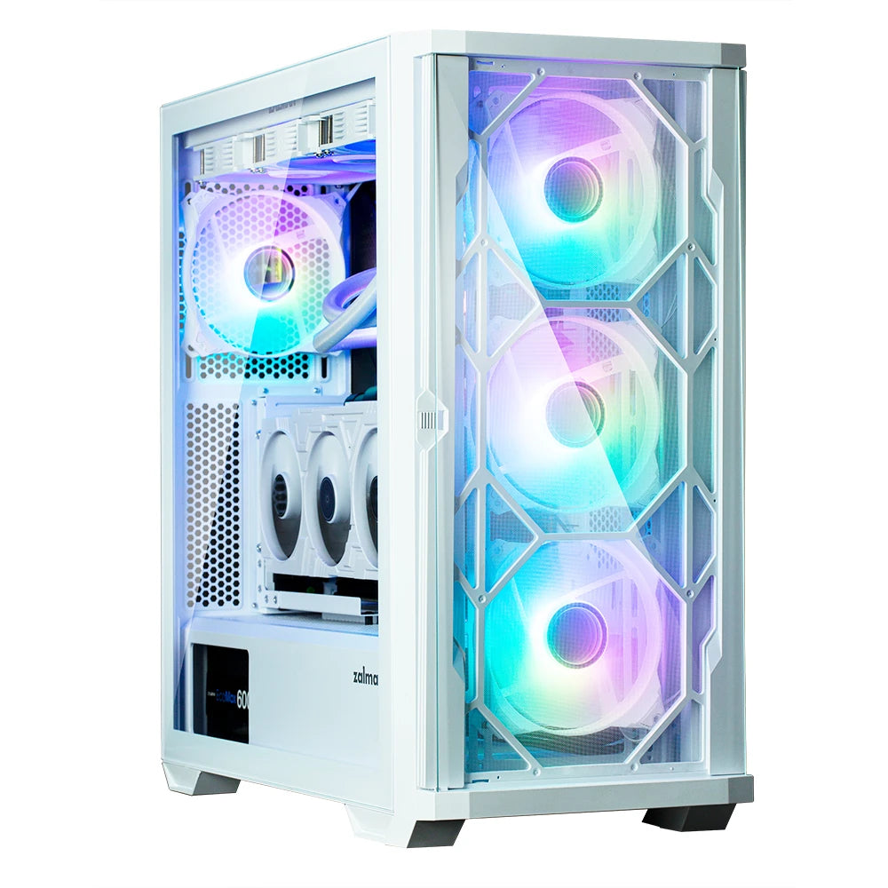 Кутия за компютър Zalman  EATX Z10 DUO White Mesh/Tempered Glass - ZM-Z10-DUO-WHITE