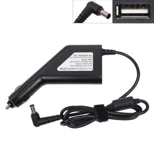 DC Car Adapter / Зарядно за кола (автомобил) Sony Vaio 19.5V 3.9A 76W (6.5x1.4x4.4) (Cigarette Type) + USB Charger