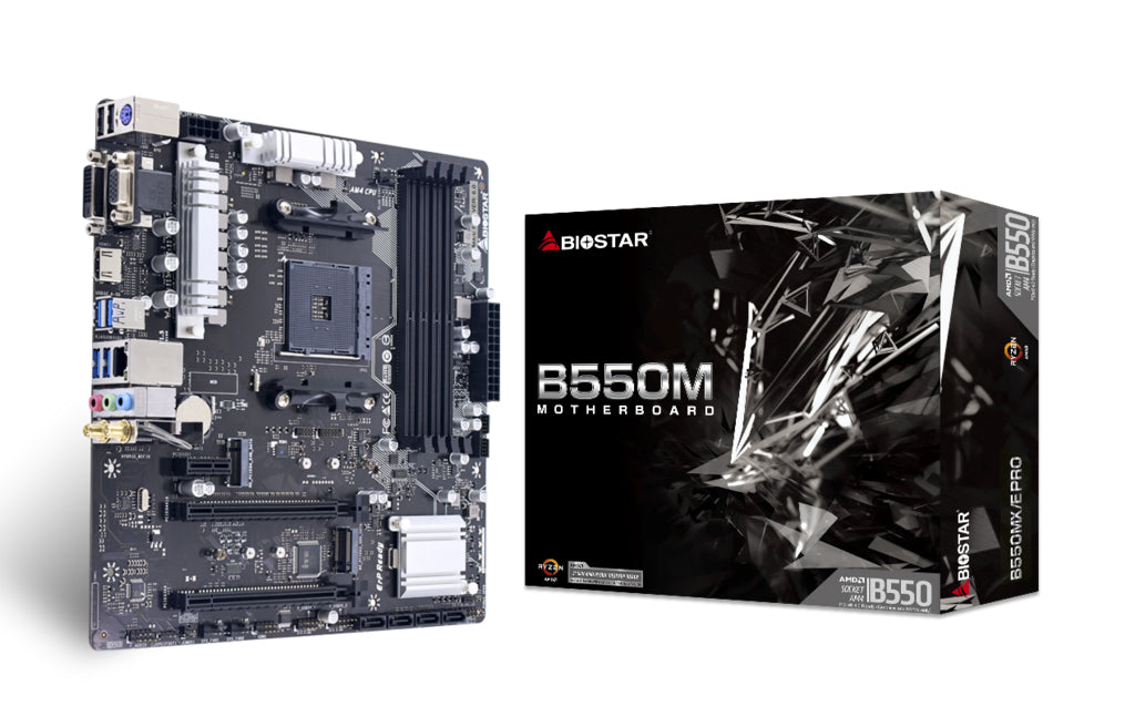 Дънна платка MB Biostar B550MX/E Pro (B550,AM4,mATX,AMD)