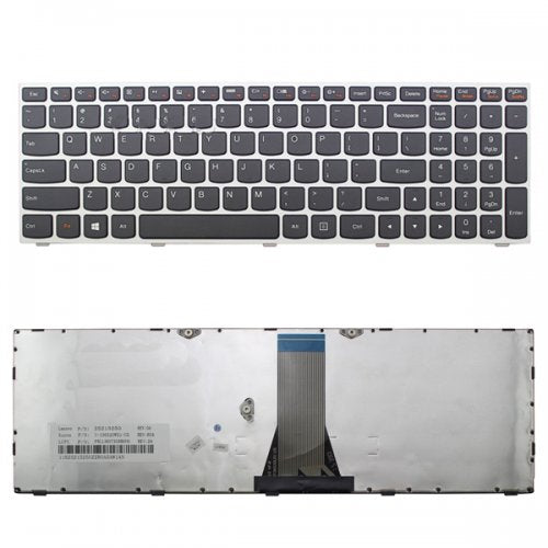 Клавиатура за лаптоп Lenovo IdeaPad B50-30 B50-40 B50-45 Сребриста рамка с Черни клавиши