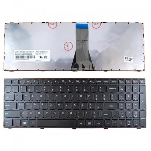 Клавиатура за лаптоп Lenovo IdeaPad B50-30 G50-30 G50-70 Черна с черна рамка / Black Frame Black с Кирилица