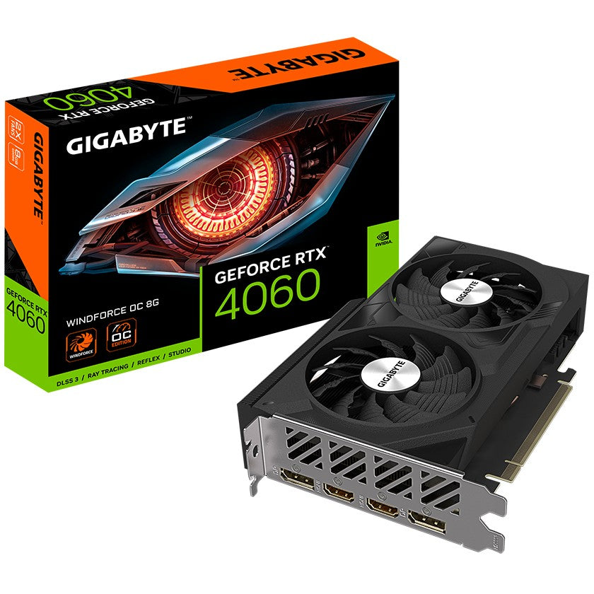 Gigabyte GeForce RTX 4060 WINDFORCE OC 8G NVIDIA 8 GB GDDR6 - (К) - GV-N4060WF2OC-8GD (8 дни доставкa)