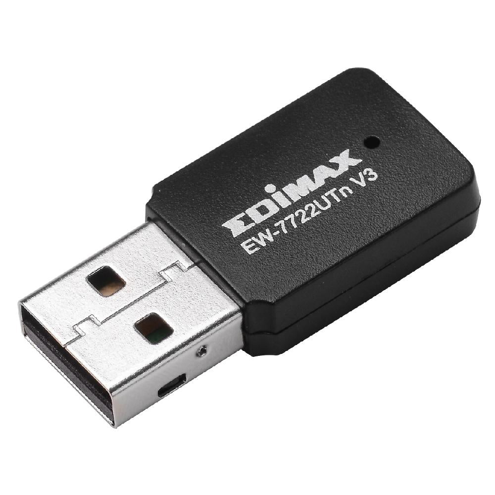 Безжичен мини адаптер EDIMAX EW-7722UTN V3, USB, Realtek, 2.4Ghz, 802.11n/g/b - EDIM-EW-7722UTN-V3
