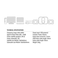 Озвучителна система EWENT Eminent 2.1, 3.5 mm, USB, 11W - EWENT-ACT-EM3515 thumbnail 7