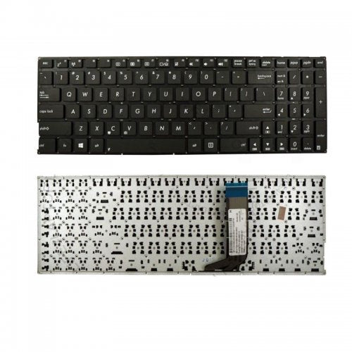 Клавиатура за лаптоп Asus A556 A556U A556UA A556UB A556UF A556UJ A556UR A556UV X556 Черна Без Рамка (Малък Ентър) / Black Without Frame US с Кирилица