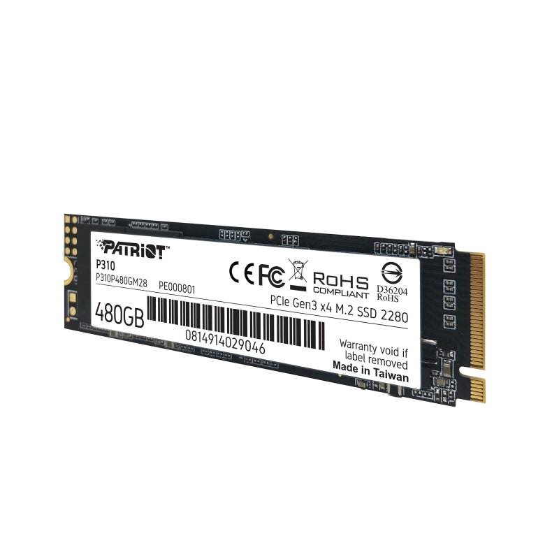 Твърд диск, Patriot P310 480GB M.2 2280 PCIE