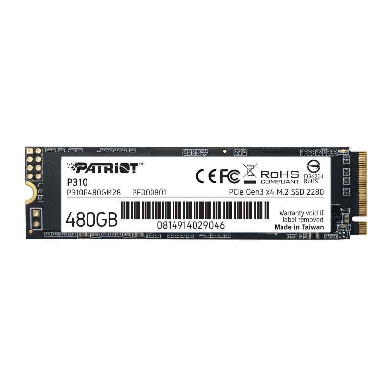 Твърд диск, Patriot P310 480GB M.2 2280 PCIE