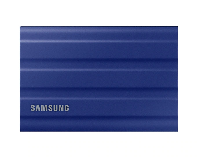 Твърд диск, Samsung Portable NVME SSD T7 Shield 2TB , USB 3.2 Gen2, Rugged, IP65, Read 1050 MB/s Write 1000 MB/s, Blue