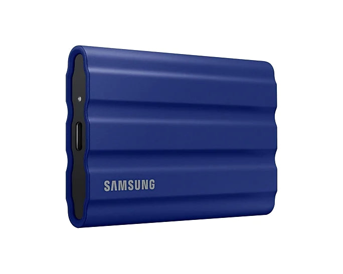 Твърд диск, Samsung Portable NVME SSD T7 Shield 2TB , USB 3.2 Gen2, Rugged, IP65, Read 1050 MB/s Write 1000 MB/s, Blue