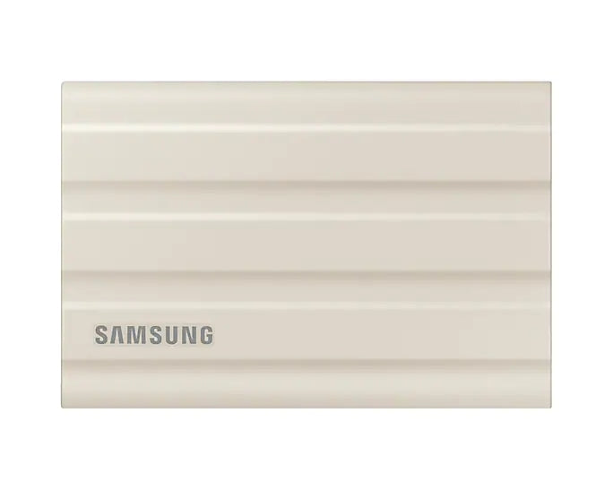 Твърд диск, Samsung Portable NVME SSD T7 Shield 2TB , USB 3.2 Gen2, Rugged, IP65, Read 1050 MB/s Write 1000 MB/s, Beige