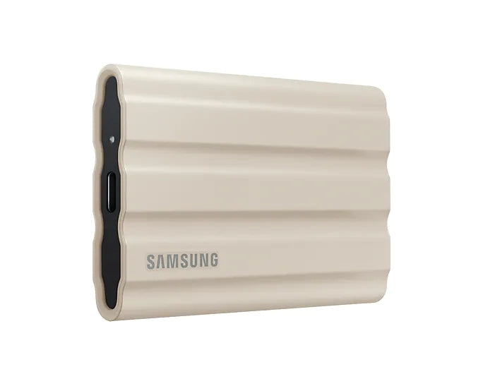 Твърд диск, Samsung Portable NVME SSD T7 Shield 1TB , USB 3.2 Gen2, Rugged, IP65, Read 1050 MB/s Write 1000 MB/s, Beige