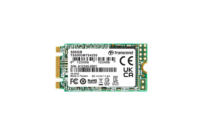 Твърд диск, Transcend 500GB, M.2 2242 SSD, SATA3 B+M Key, TLC