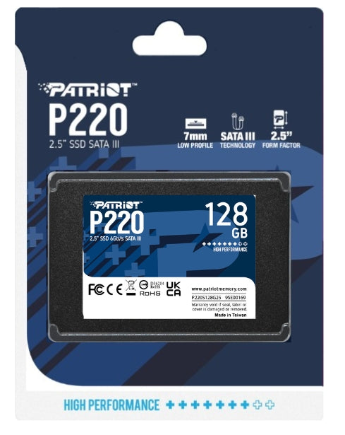 Твърд диск, Patriot P220 128GB SATA3 2.5