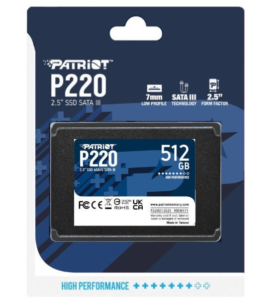 Твърд диск, Patriot P220 512GB SATA3 2.5