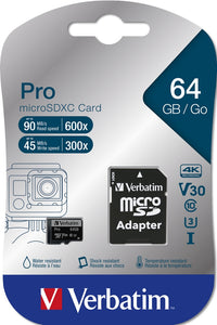Памет, Verbatim micro SDXC 64GB Pro Class 10 UHS-I thumbnail 3