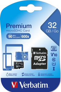 Памет, Verbatim micro SDHC 32GB Class 10 с адаптер thumbnail 3