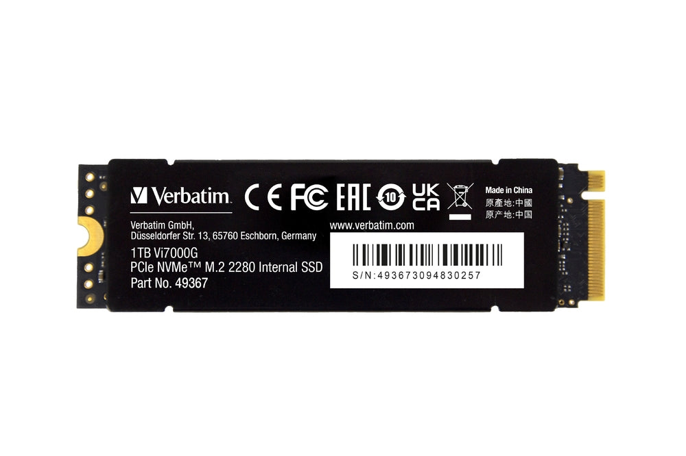 Твърд диск, Verbatim Vi7000G Internal PCIe NVMe M.2 SSD 1TB