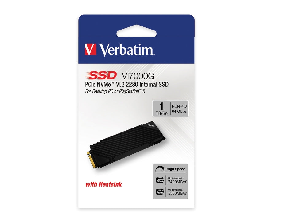 Твърд диск, Verbatim Vi7000G Internal PCIe NVMe M.2 SSD 1TB