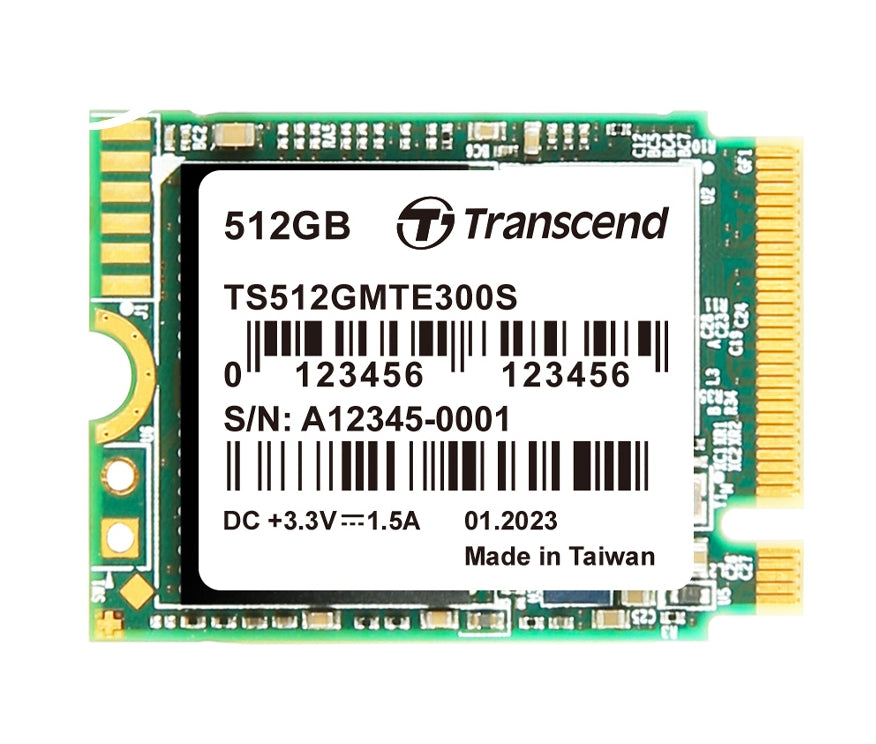 Твърд диск, Transcend 512GB, M.2 2230, PCIe Gen3x4, NVMe, 3D TLC, DRAM-less