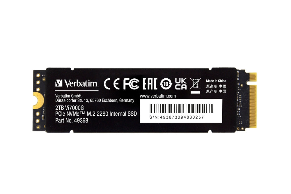 Твърд диск, Verbatim Vi7000G Internal PCIe NVMe M.2 SSD 2TB