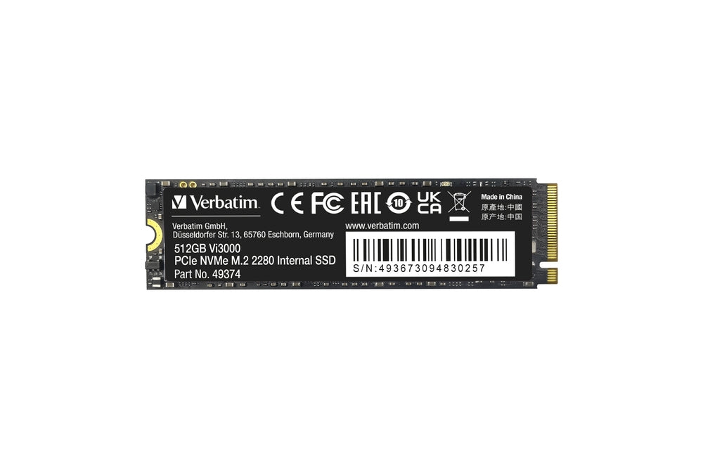 Твърд диск, Verbatim Vi3000 Internal PCIe NVMe M.2 SSD 512GB