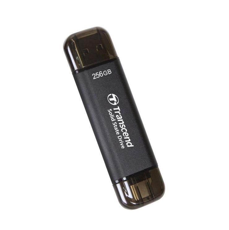 Твърд диск, Transcend 256GB, External SSD, ESD310C, USB 10Gbps, Type C/A, Black