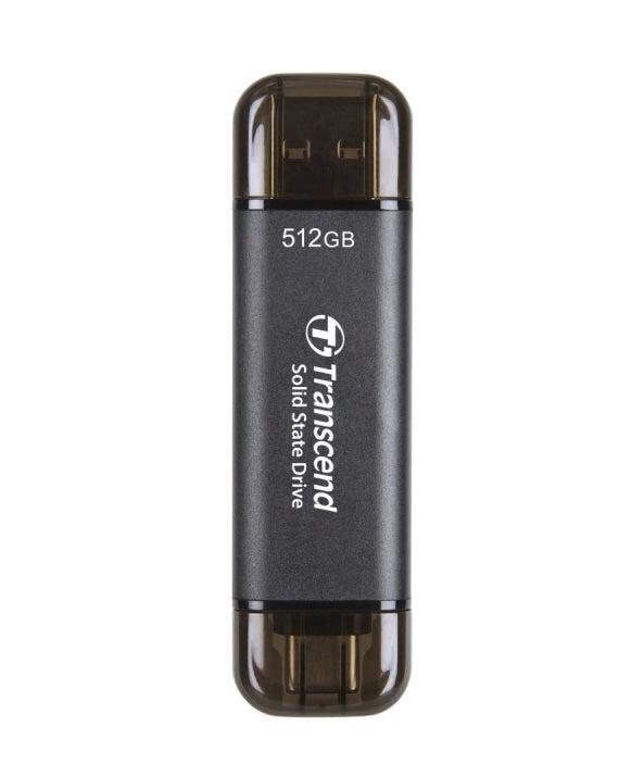 Твърд диск, Transcend 512GB, External SSD, ESD310C, USB 10Gbps, Type C/A, Black