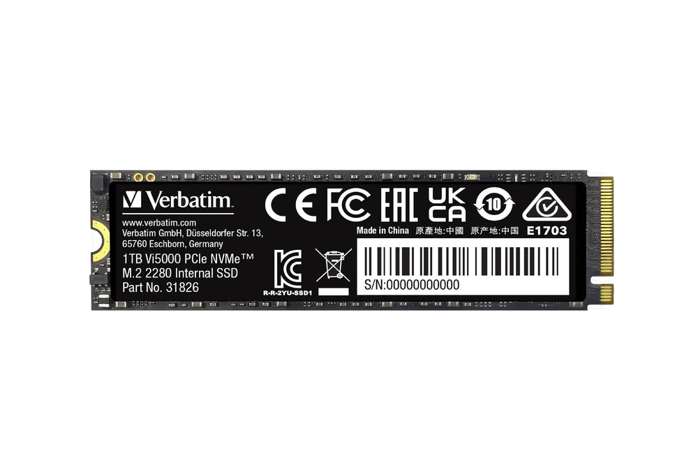 Твърд диск, Verbatim Vi5000 Internal PCIe NVMe M.2 SSD 1TB
