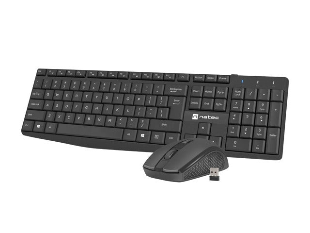 Комплект, Natec Set 2 in 1 Keyboard Black Squid + Mouse Wireless US Layout