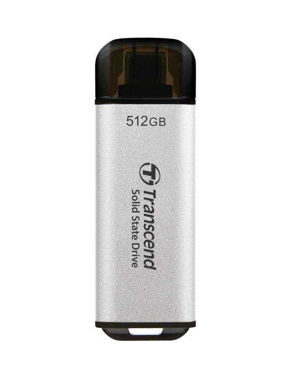 Твърд диск, Transcend 512GB, USB External SSD, ESD300S, USB 10Gbps, Type C, Silver