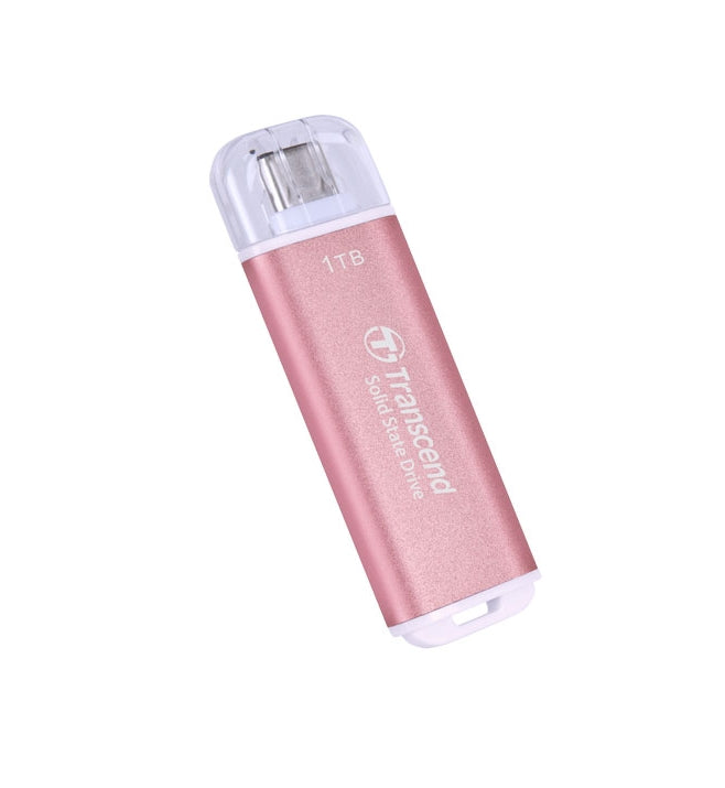 Твърд диск, Transcend 1TB, USB External SSD, ESD300P, USB 10Gbps, Type C, Pink