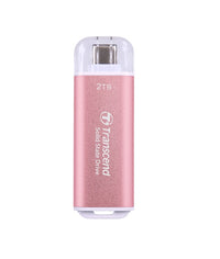 Твърд диск, Transcend 2TB, USB External SSD, ESD300P, USB 10Gbps, Type C, Pink thumbnail 1