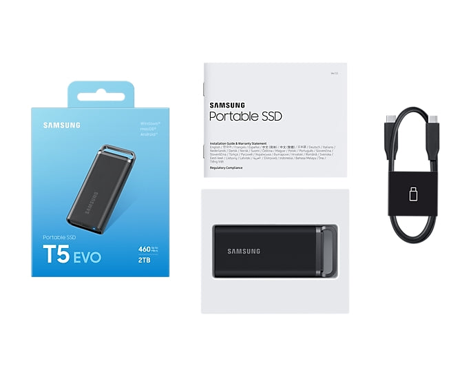 Твърд диск, Samsung 2TB T5 EVO Portable SSD USB 3.2 Gen 1