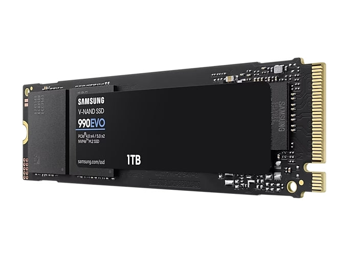 Твърд диск, Samsung SSD 990 EVO 1TB PCIe 4.0 NVMe 2.0 M.2 V-NAND TLC, 256-bit Encryption, Read 5000 MB/s Write 4200 MB/s