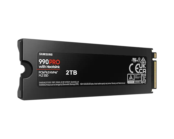 Твърд диск, Samsung SSD 990 PRO 2TB Heatsink PCIe 4.0 NVMe 2.0 M.2 V-NAND 3-bit MLC, 256-bit Encryption, Read 7450 MB/s Write 6900 MB/s