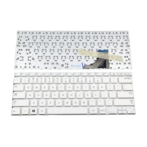 Клавиатура за лаптоп Samsung NP530U3B NP530U3C NP535U3C Бяла Без Рамка (Малък Ентър) с Кирилица / White Without Frame US