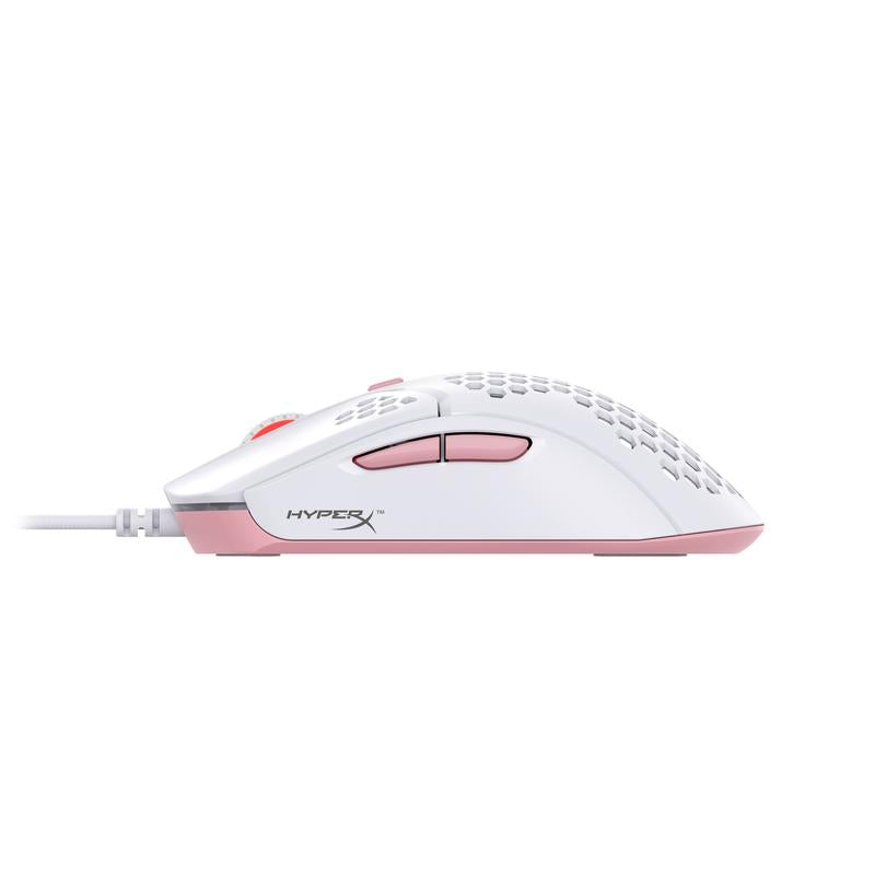 Геймърска мишка HyperX Pulsefire Haste, RGB, USB 2.0, Бял/Розов - HX-MOUSE-PFH-WP