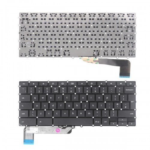Клавиатура за лаптоп Asus ChromeBook C423 C423N C423NA - Черна Без Рамка, с Голям Ентър UK