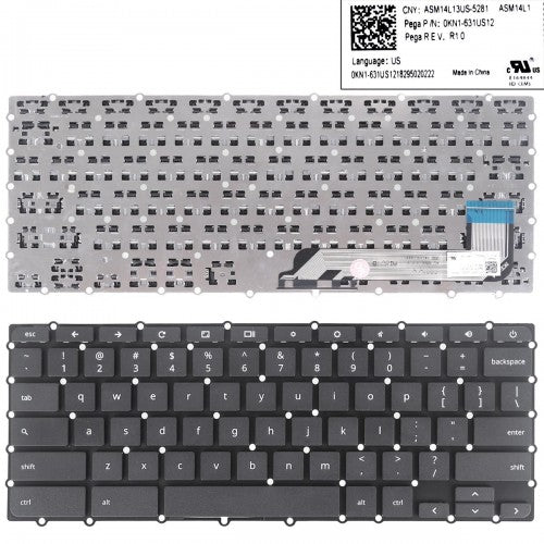 Клавиатура за лаптоп Asus Chromebook C423 C423N C423NA - Черна Без Рамка, с Малък Ентър US