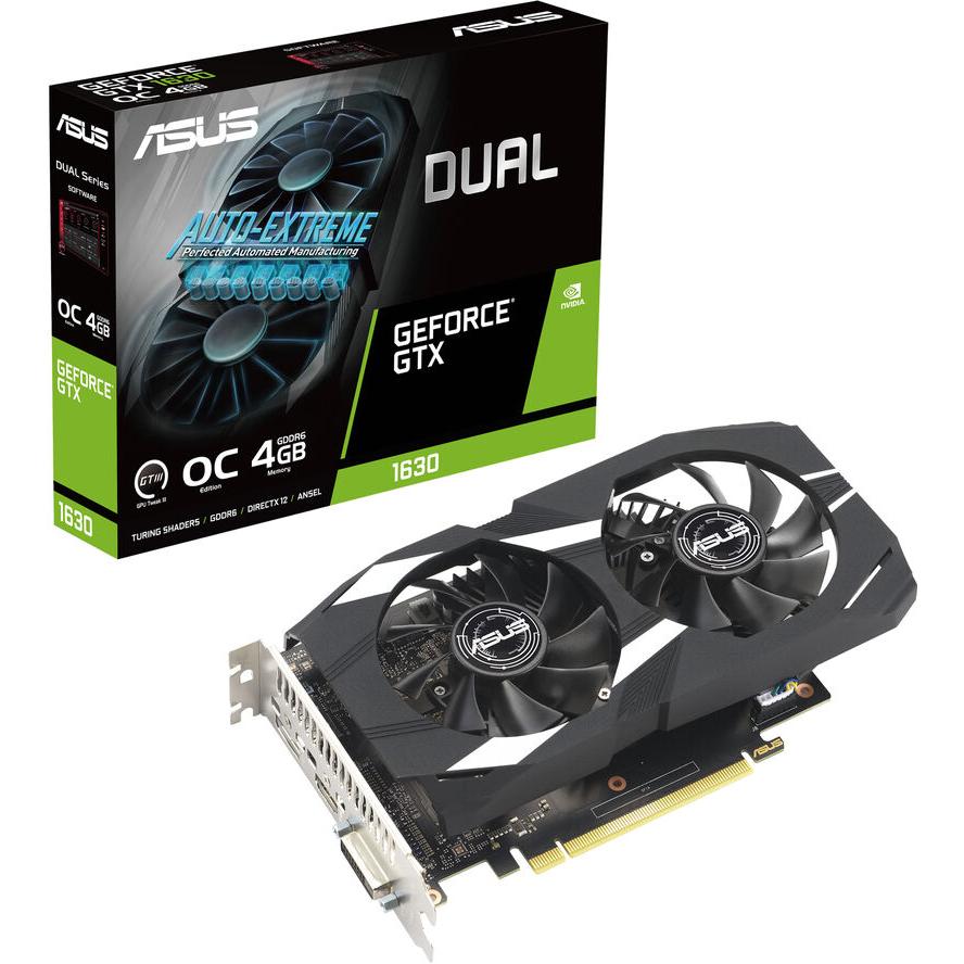 ASUS Dual-GTX1630-O4G (4GB, DVI, HDMI, DP, активен) - (A) - 90YV0I54-M0NA00 (8 дни доставкa)