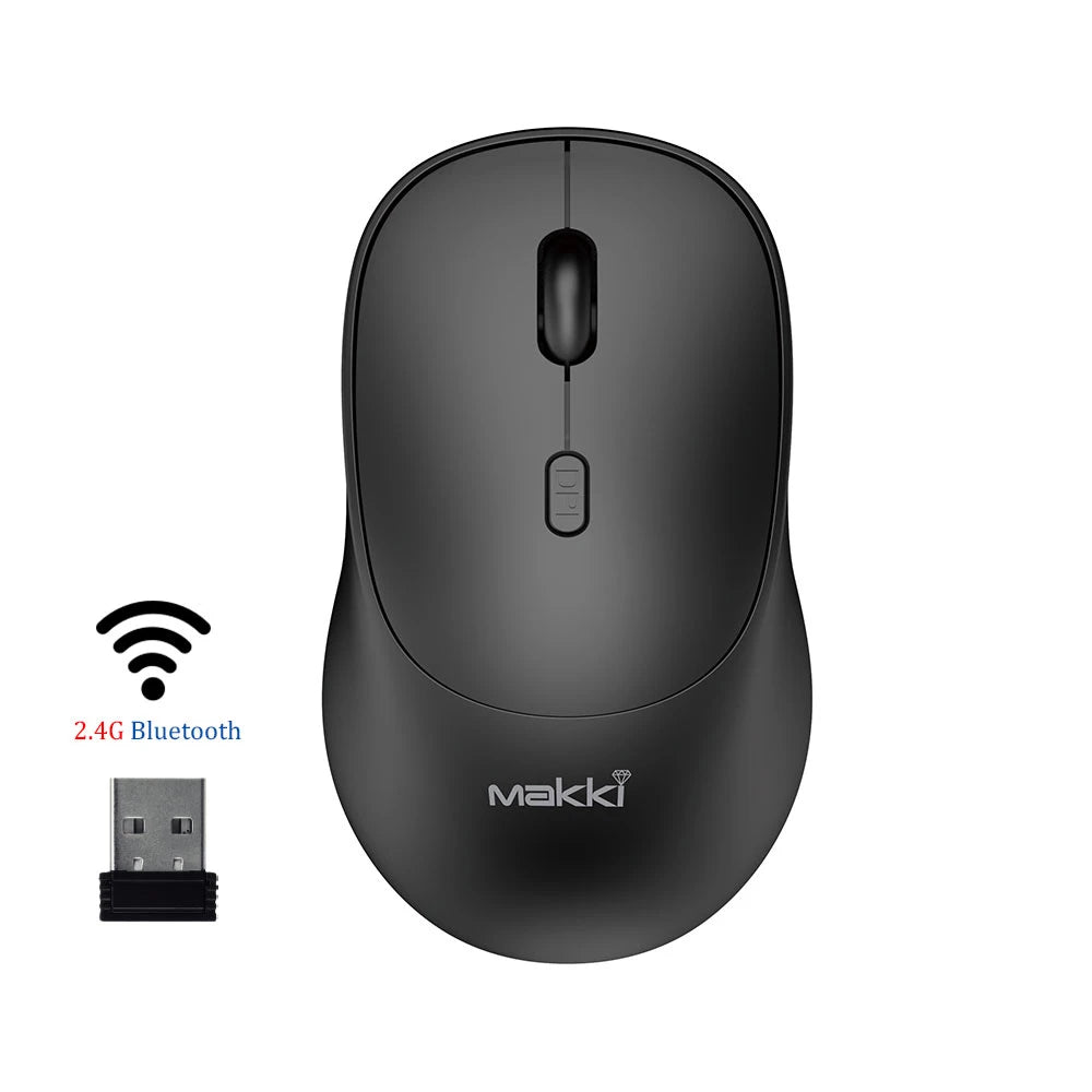 Мишка, Makki Wireless Mouse MAKKI-MSX-2401 - USB-C, Silent, 1600dpi, 2.4G, Bluetooth, Rechargeable