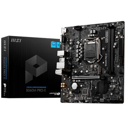 Дънна платка MSI B560M PRO-E,m-ATX,Socket 1200,Intel B560 Chipset,2 DIMMs,Dual Channel DDR4 up to 4800(OC)MHz - B560M_PRO-E