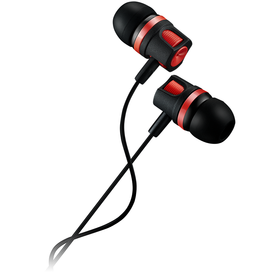 CANYON Stereo earphones with microphone, 1.2M, red - CNE-CEP3R