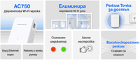 Удължител на обхват Mercusys ME20 AC750 thumbnail 3