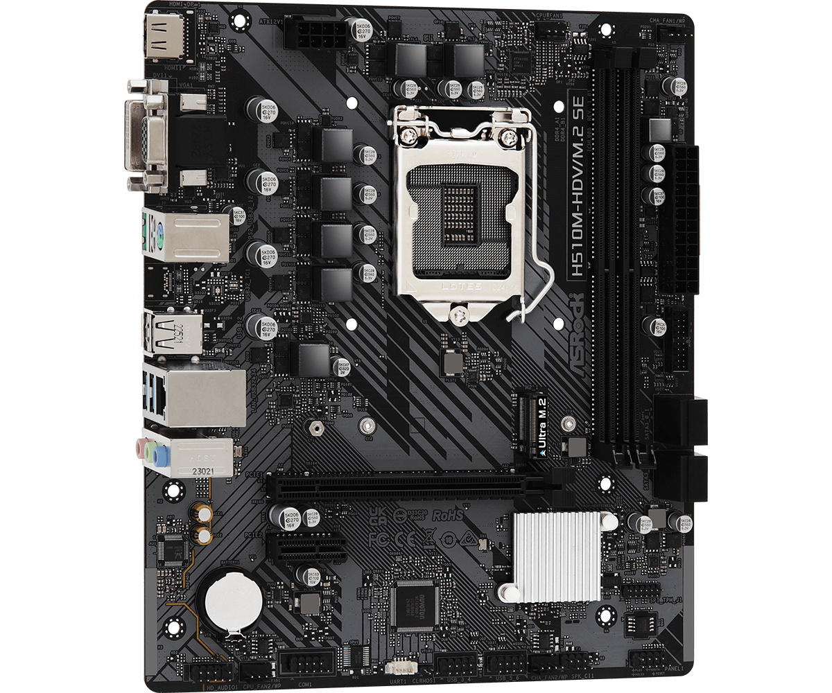 Дънна платка ASRock H510M-HDV/M.2 SE, LGA1200, DDR4, mATX - ASR-MB-H510M-HDV-M2-SE