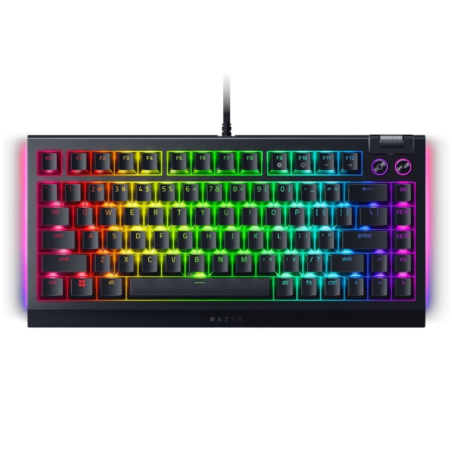 Razer BlackWidow V4 75%, Gaming Keyboard, US Layout, Razer Chroma RGB, Hot-swappable Design - RZ03-05000100-R3M1