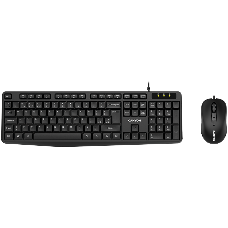 CANYON USB standard KB, water resistant BG layout bundle with optical 3D wired mice - CNE-CSET1-BG