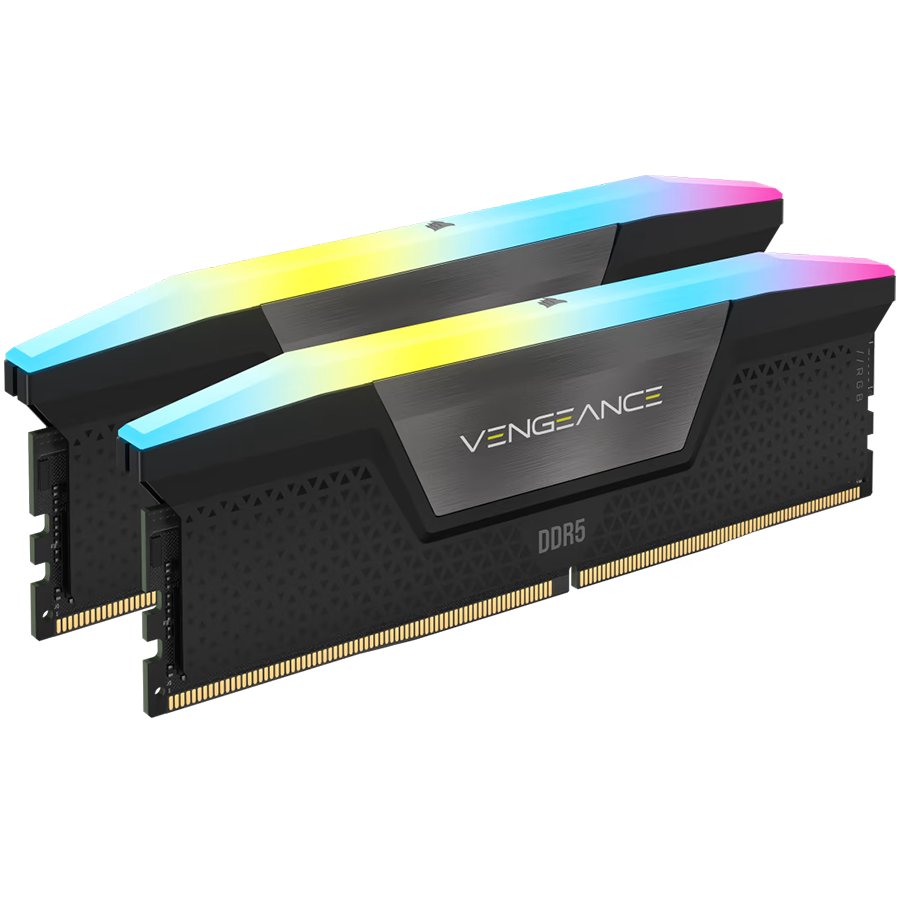 Памет Corsair DDR5, 5600MT/s 64GB 2x32GB DIMM, Unbuffered, 40-40-40-77, Std PMIC, XMP 3.0, VENGEANCE RGB DDR5 Black Heatspreader, Black PCB, 1.25V - CMH64GX5M2B5600C40