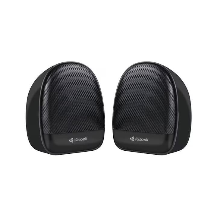 Тонколони Kisonli KS-08, 2x3W, USB, Черен