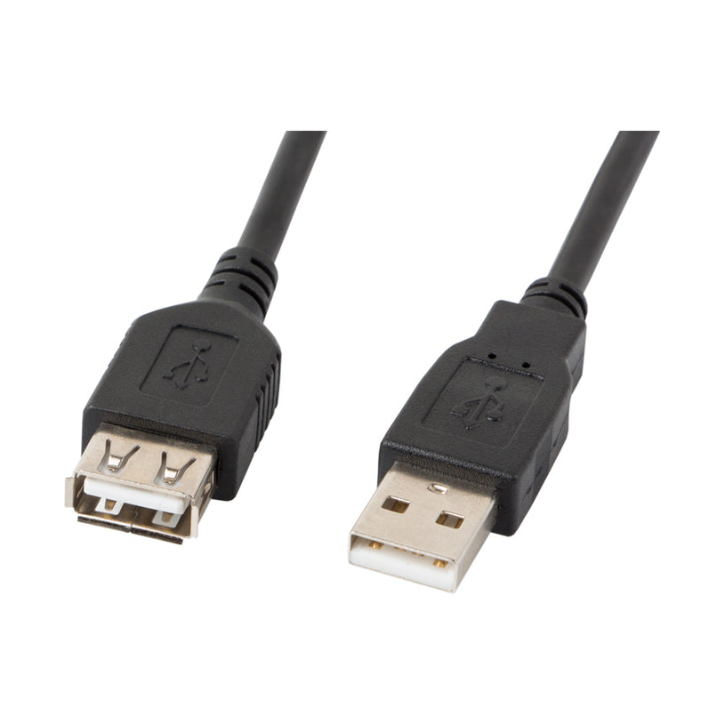 Кабел - удължител LANBERG USB-A M/F V2.0 5M BLACK
